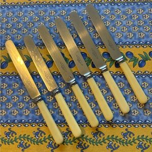 6 Celluloid Sheffield Vintage Knives